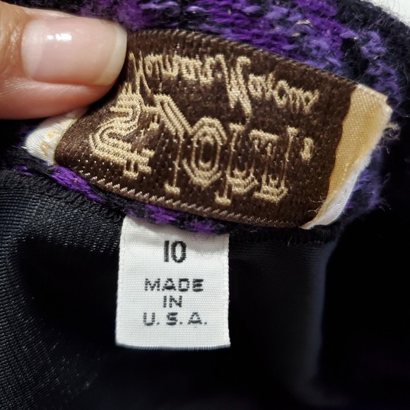 St. John for Neiman Marcus Plaid Purple Wool Knit Long Cardigan Coat Sz 10 VTG - Picture 5 of 8